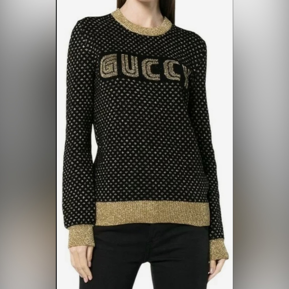 Gucci Sega black gold sweater